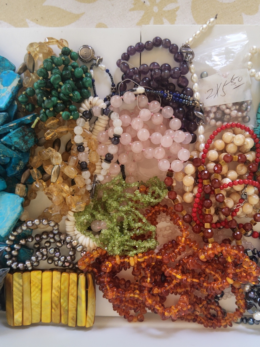Vintage Gemstone  Bead Necklaces- Gemstone Bead Assortment_crafting_DIY
